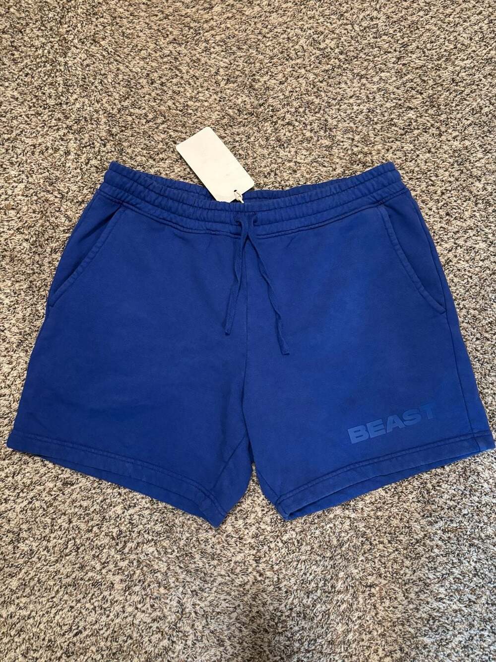 Beast by MrBeast Originals Short in washed Cobalt Blue. NWT.